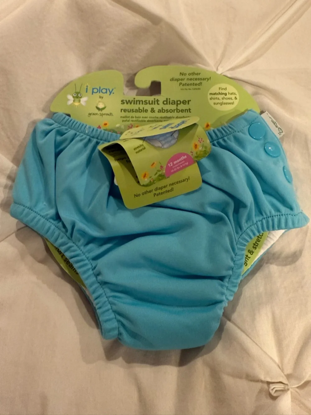 i play. Aqua Blue Reusable Swim Diaper Cover